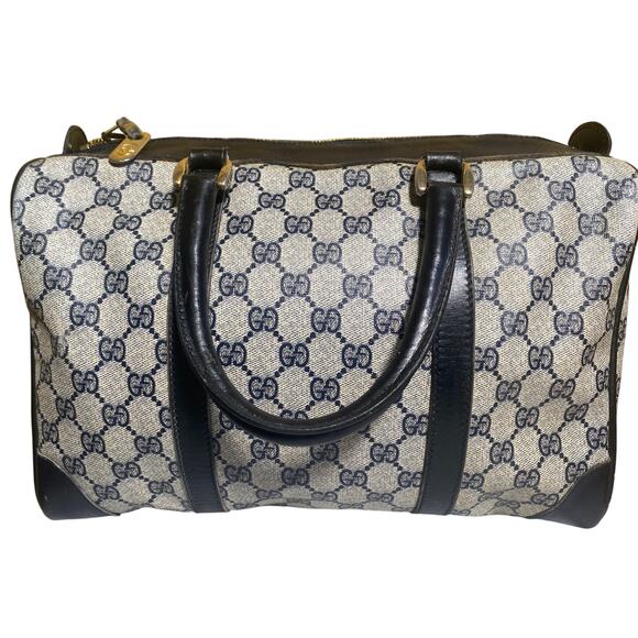 Beautiful Gucci Navy Boston Bag - Picture 1 of 14